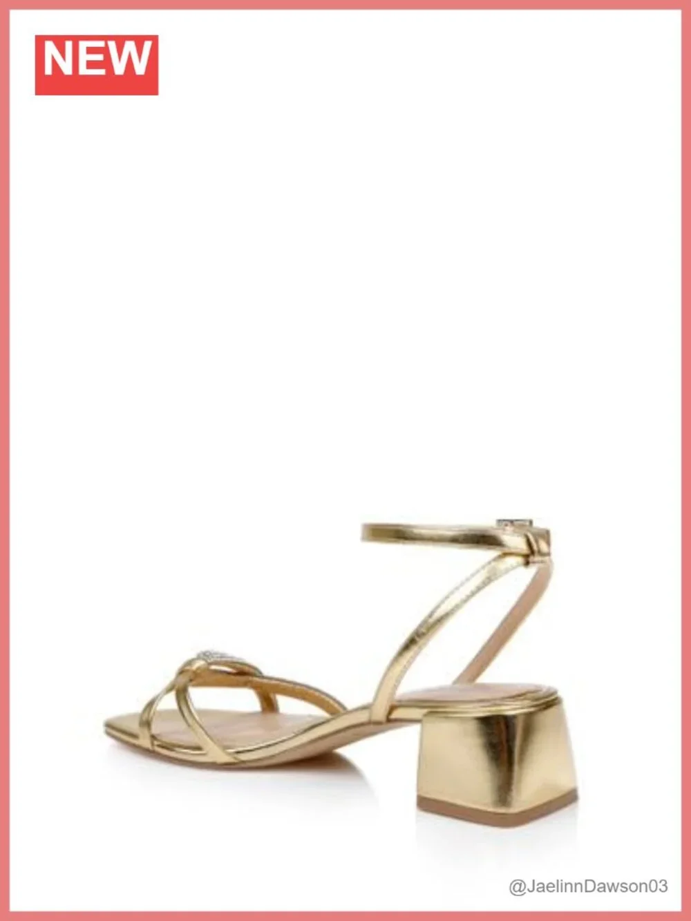 Low Block Heel Sandals with Ankle Strap - Satin Heels